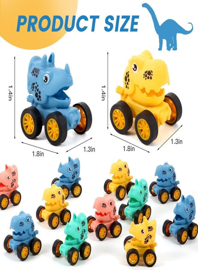 Manmel 18Pcs Dinosaur Pull Back Cars Set for Kids Toddlers, Bulk Mini Racing Vehicles Toys Party Favors, Pinata Fillers, Goodie Bag Stuffers, Classroom Prizes for Boys Girls - Image 2